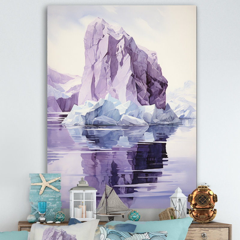 «Iceberg» mauve mystérieux - imprimé, H 20 po x l 12 po x P 1 po, Toile tendue