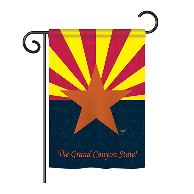 Drapeau de maison en polyester à 2 côtés US State, H 40 po x l 28 po, Arizona