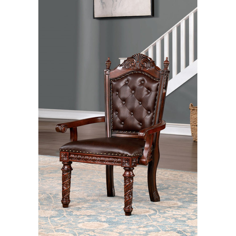 Chaise avec accoudoirs traditionnels l 29 po (2 / RTC), cerisier brun / brun foncé