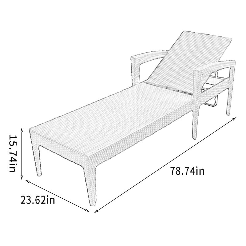 Angellena Outdoor Wicker Chaise Lounge