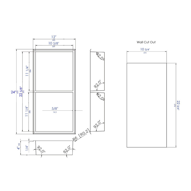 Stainless Steel Shower Niche, Brown