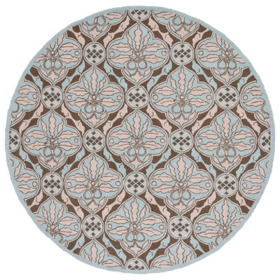 Tapis bleu en laine bouclé à la main Horsten