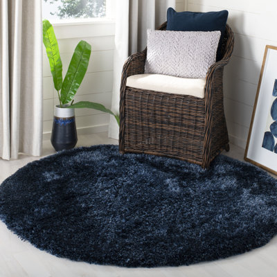 Chamiyah Handmade Shag Navy Area Rug 