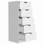 Commode Kamran, cinq tiroirs Narrows, finition blanche-649732658