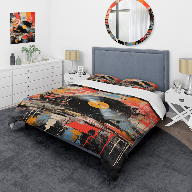 Ensemble de housse de couette en vinyle, Housse de couette simple et deux taies décorative
