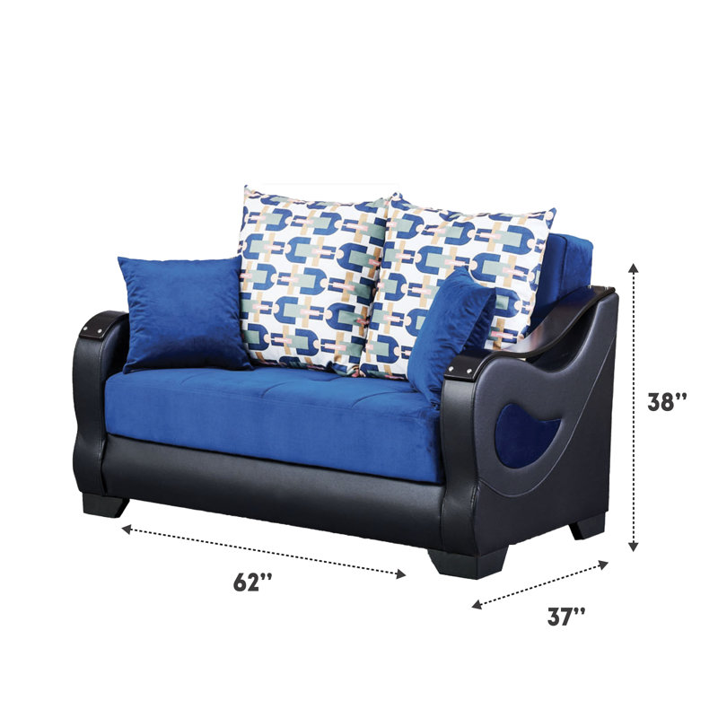 Echof 62'' Upholstered Convertible Sofa