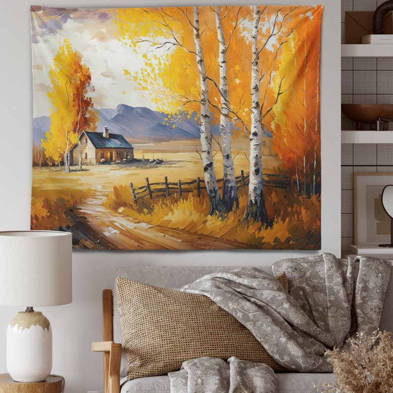 - Tapisserie murale paysage, H 32 po x l 39 po