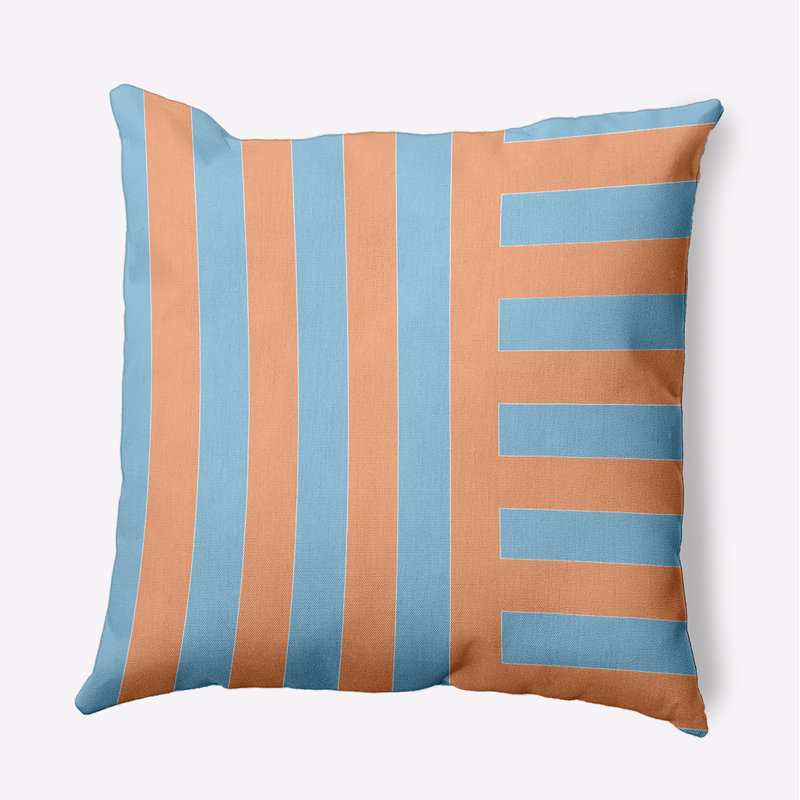 Striped Polyester Throw Pillow, 16" H x 16" W, Square