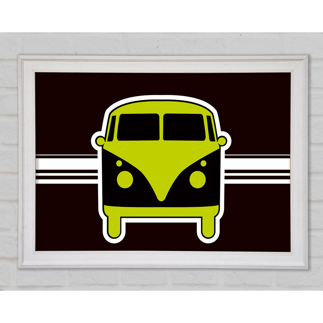 Retro Vw Camper Van Lime Green - Druck