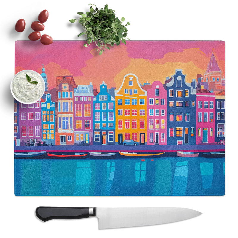 Amsterdam Vol.1  Glass Chopping Board