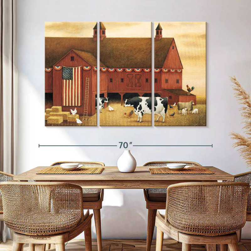 Lelend Fourth Of July Barn, 24" H x 38" W