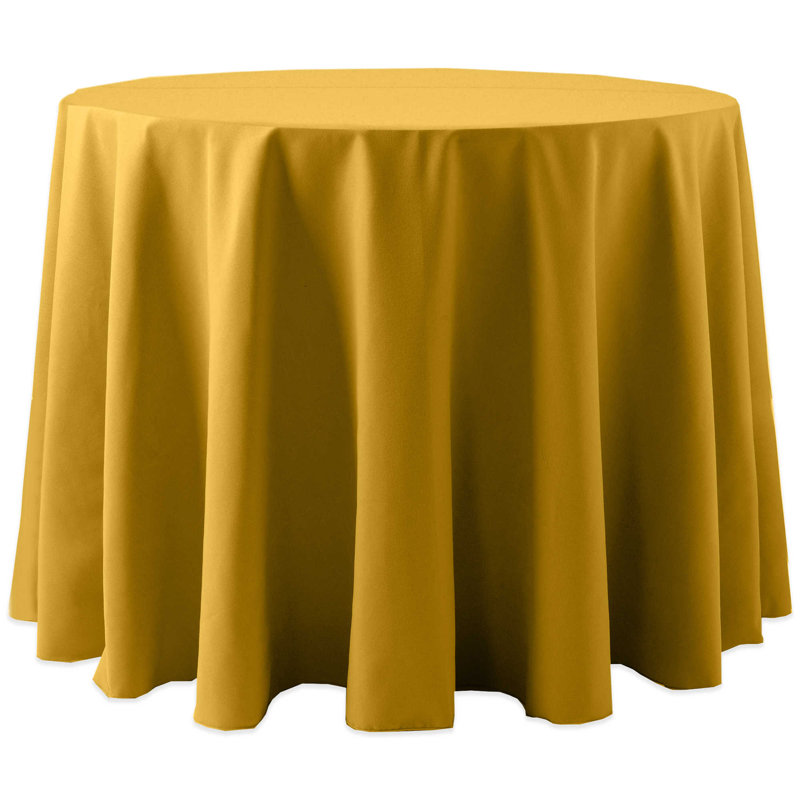Ultimate Textile -2 Pack- Cotton-Feel 102-Inch Round Fine Dining Tablecloth, Ivory Cream, 1, 108" x 108", Gold