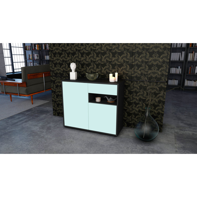 Rayburn 92cm Sideboard, Anthracite/Light blue