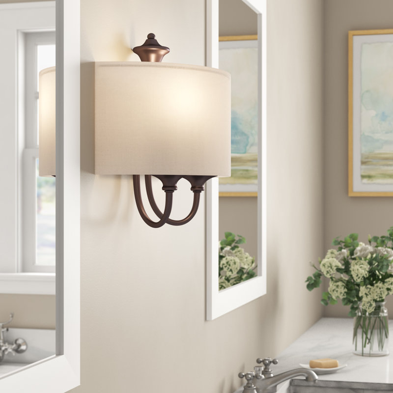 Bhushan 14'' W 1-Light Dimmable Armed Sconce, Oil Rubbed Bronze