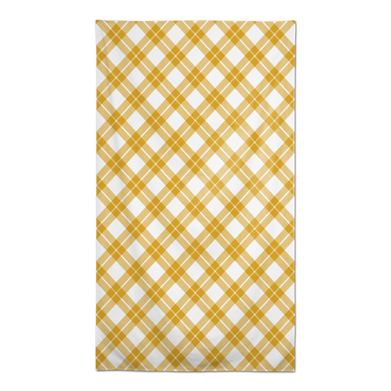 Rectangular Gingham Polyester Tablecloth, Yellow