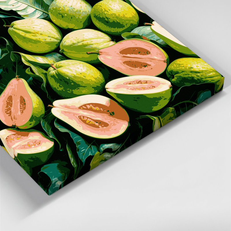 Art mural sur toile brun "Fruit goyave", H 11 po x l 14 po
