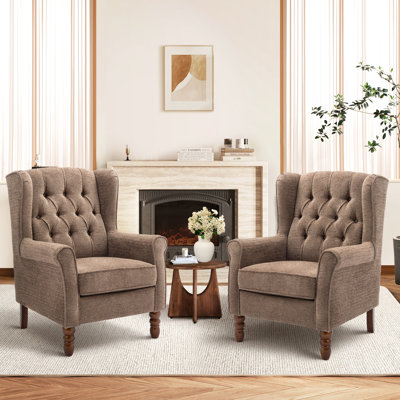 Fauteuil d'appoint capitonné en tissu capitonné