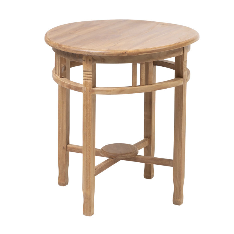Aleeccia Round Teak Outdoor Side Table , 23.62'' in. W 23.62'' in. D