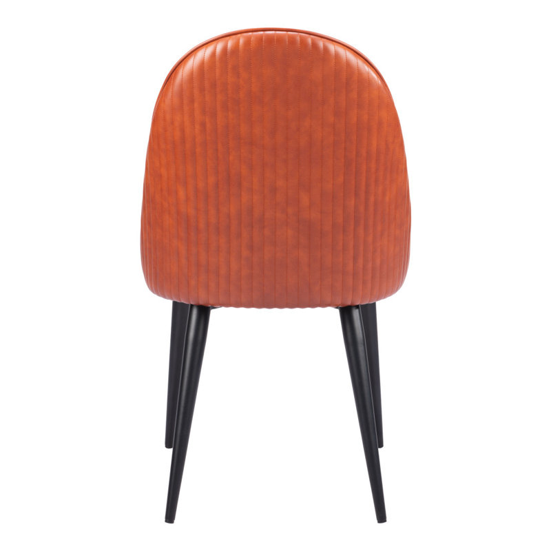 Ensemble de deux chaises d'appoint en similicuir brun et noir