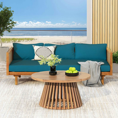 Ensembles de meubles de patio: lit de jour 3 places Claremont + table en bois d'acacia
