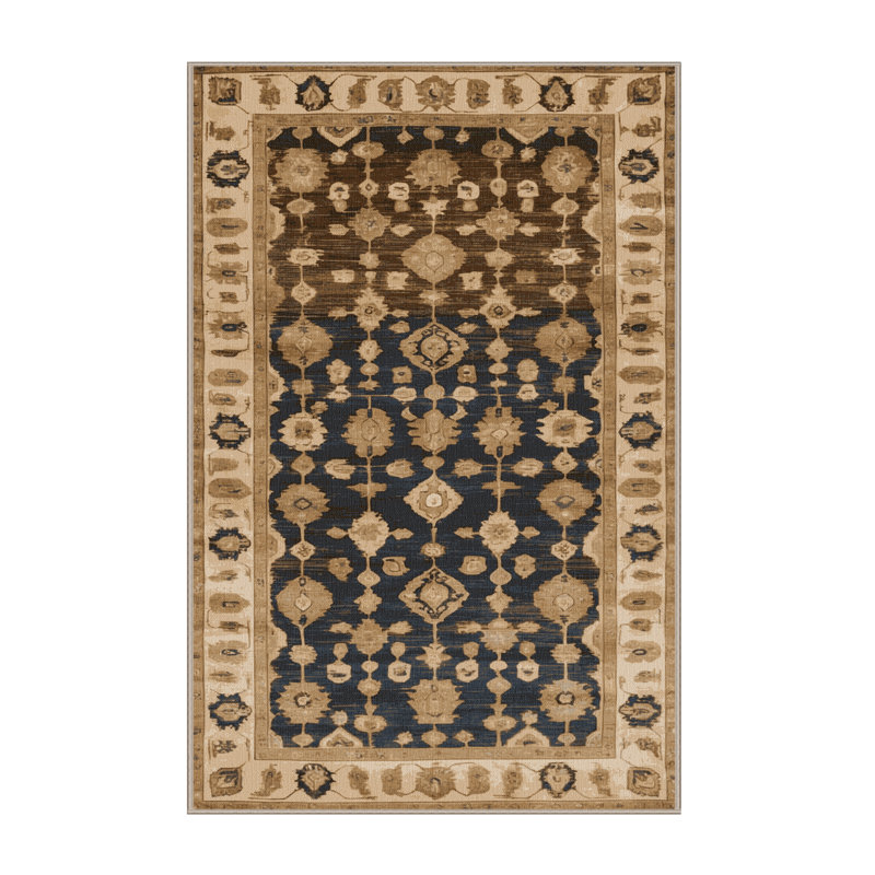 Tapis brun lavable à la machine, Rectangulaire 2 pi x 3 pi