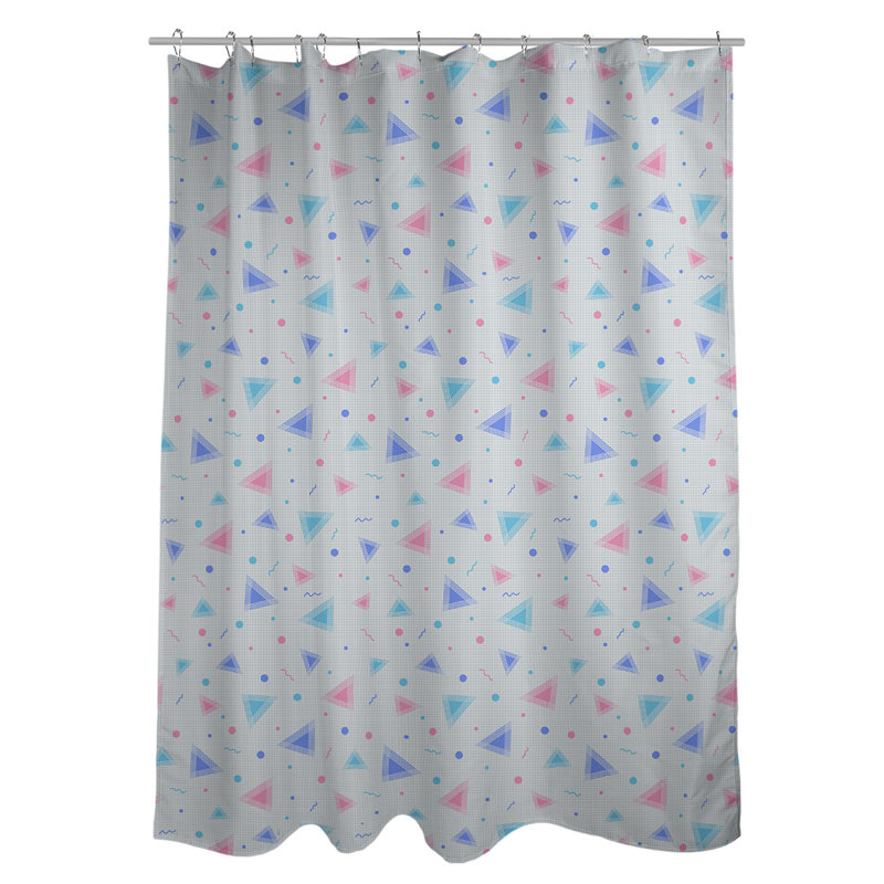 Rideau de douche simple 90 'Retro, Bleu / Rose