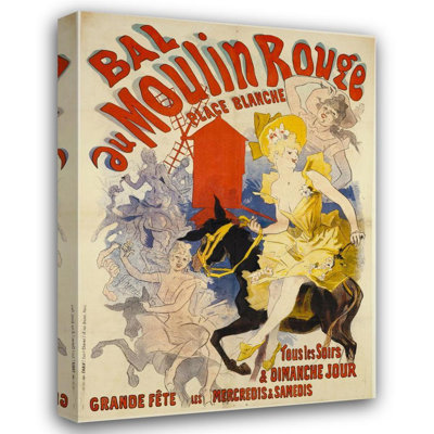 «Ball at the Moulin Rouge in Place Blanche» par Jules Chéret - Toile tendue avec châssis