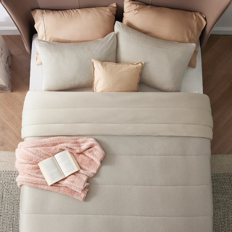 Bedsure Cooling And Warm Bed Set, Queen Comforter with 2 Pillowcases, Linen - Reversible
