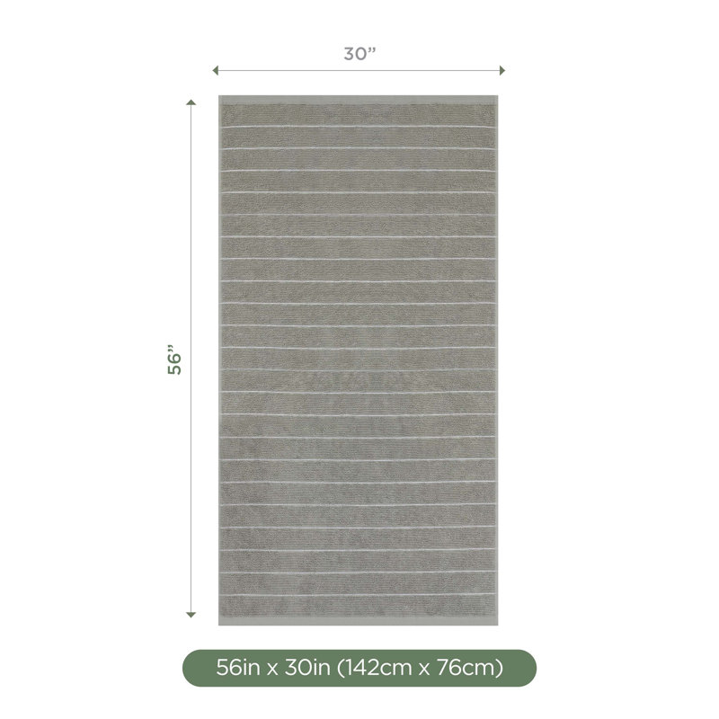 Branden Bath Towel, Slub Stripe Grey