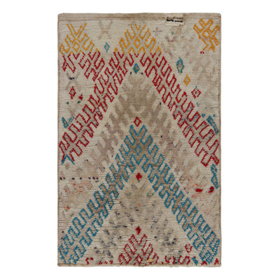 One-of-a-Kind 3'9" X 7'3" 1950s Wool Area Rug