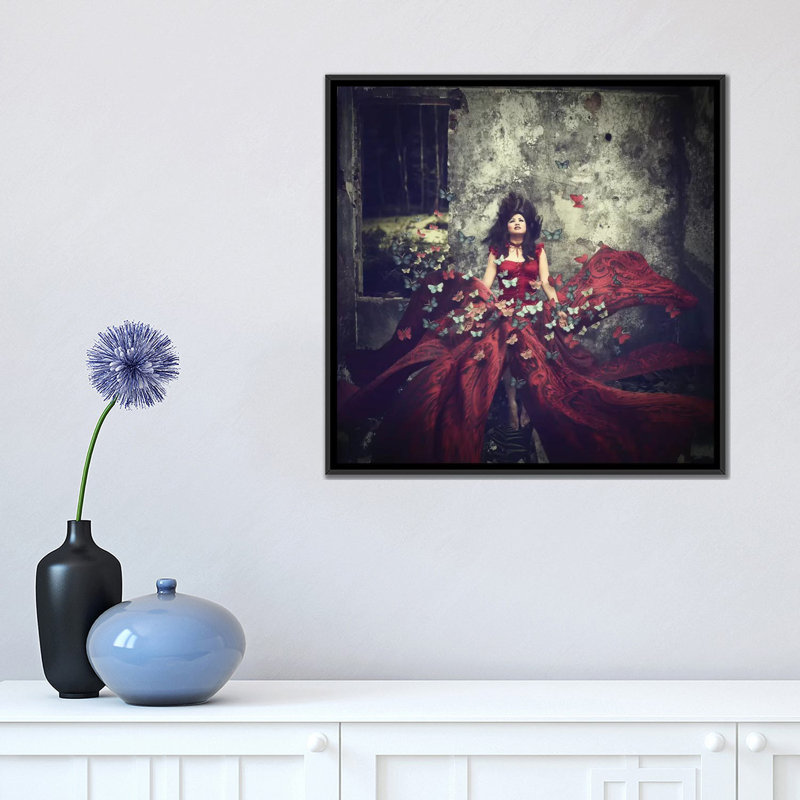 «Butterfly Effect», impression sur toile, H 18 po x l 18 po x P 1,5 po, Pas de tapis, Toile avec cadre noir