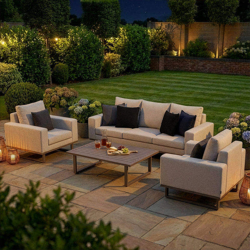 Carnmore 3 Seat Sofa Set Zinc, Brown, Latte