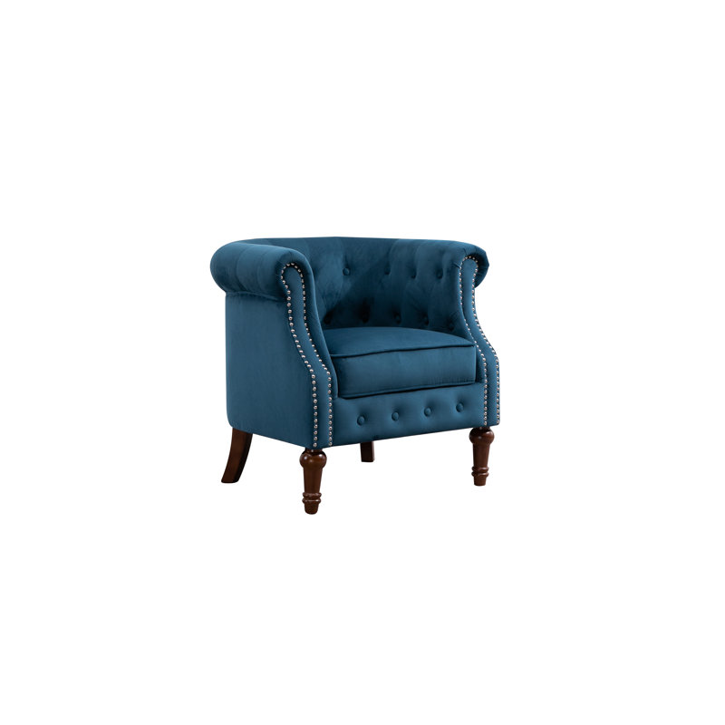 Corona Chesterfield Chair, Blue