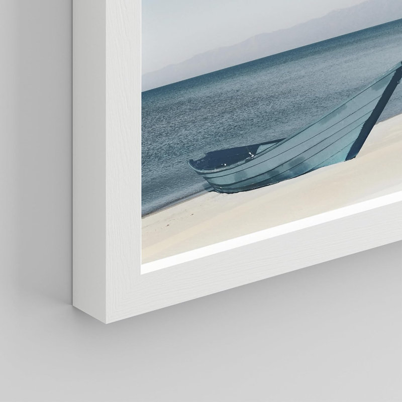 Paysage nautique et océan variété botanique, L 8 po x H 10 po, Cadre blanc
