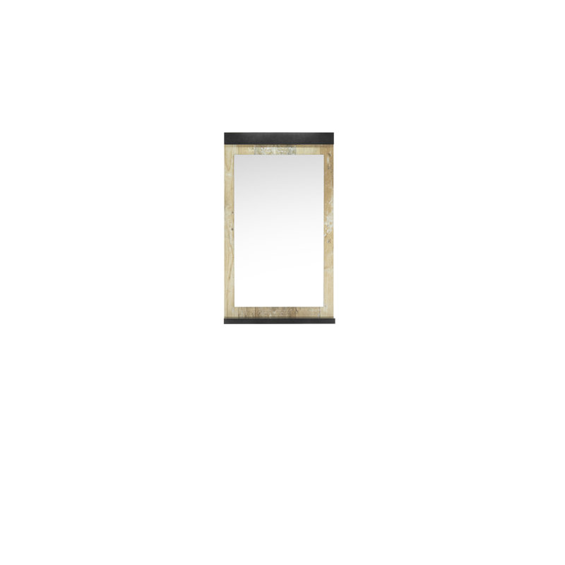 Jackeline Flat Wall Mirror with Shelves, 95cm H x 56cm W, Natural/Black