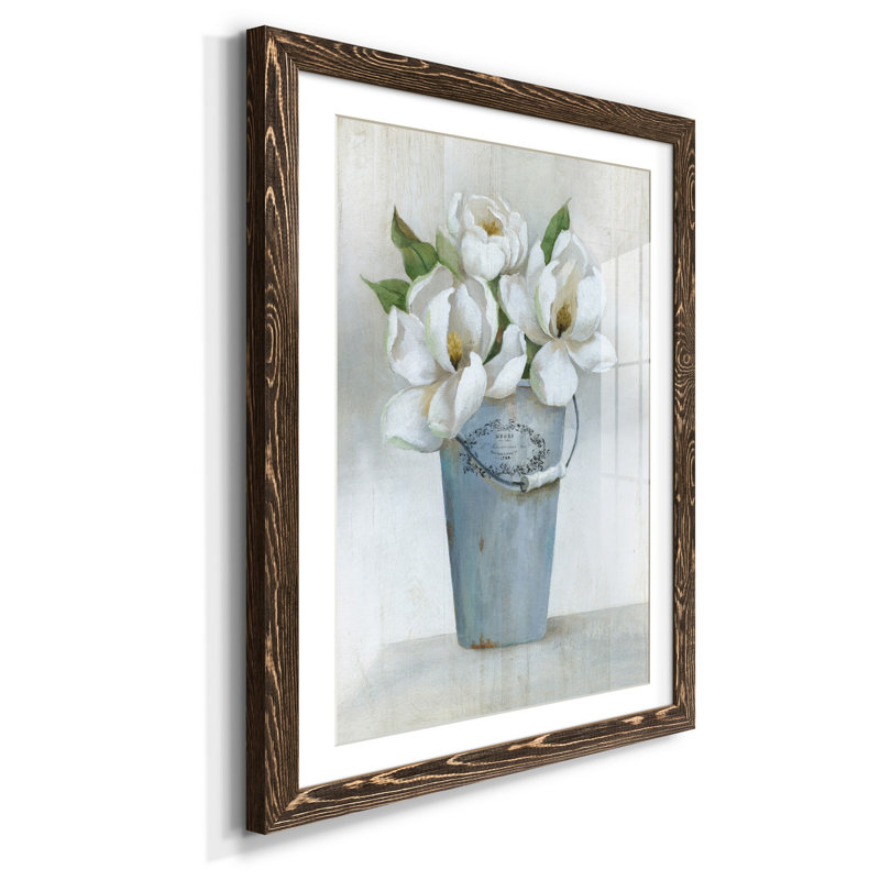 Fleuriste francais II - Cadre photo, reproduction d'art sur papier, H 44 po x l 31 po x P 1 po, Noyer