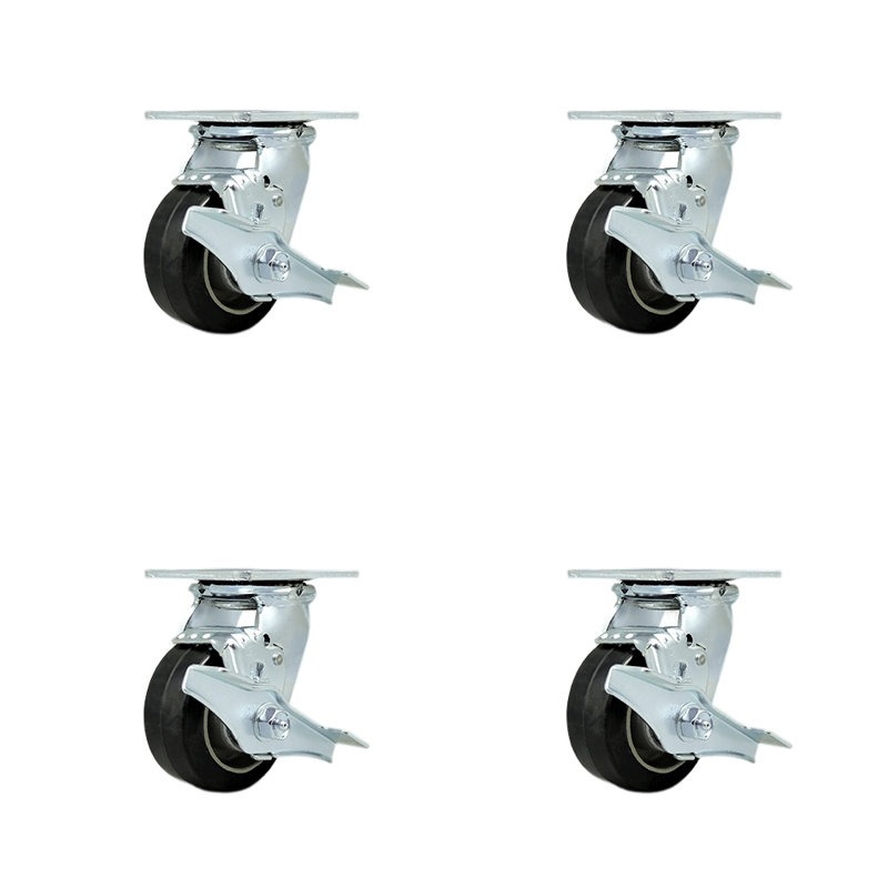Caoutchouc sur roulettes en aluminium
