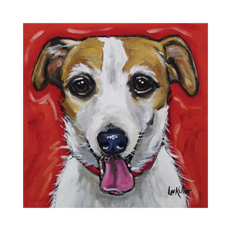 Jack Russell - Ginny Hippie Hound Studios Animals - Wrapped Canvas Painting, 93.98 cm H x 93.98 cm W x 1.91 cm D