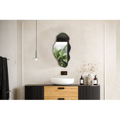 Modern Irregular Organic Mirror for the Bathroom, Living Room. Asymmetrical Wavy Funky Budimirka