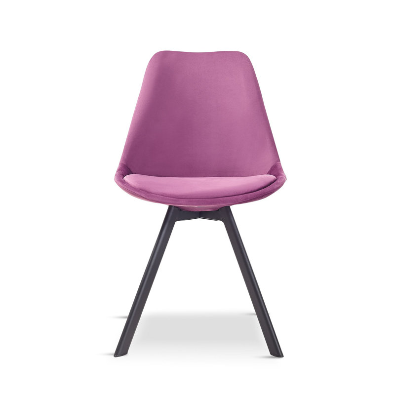 4 Rivas Velvet Upholstered Dining Chairs, Purple, 1