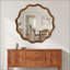 Miroir décoratif rond en bois massif ondulé de 24 po de couleur noyer noir, pour chambre à coucher, salle de bain, salon, entrée (couleur de bois de noyer noir) noir-597646055-597646060