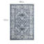 Tapis rétro vintage bleu et gris en faux cachemire-2142030503