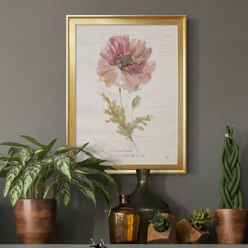 Soft Poppy - peinture sur toile encadrée, Or, H 22,5 po x l 30,5 po x P 1,5 po