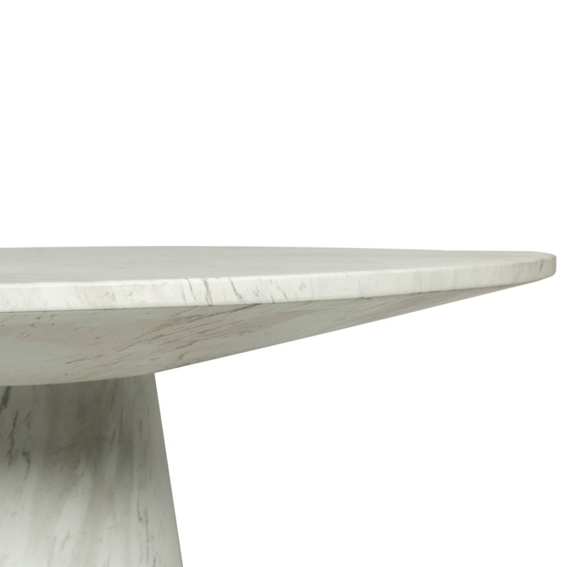 Caldera Round Concrete Dining Table - Blanco, White