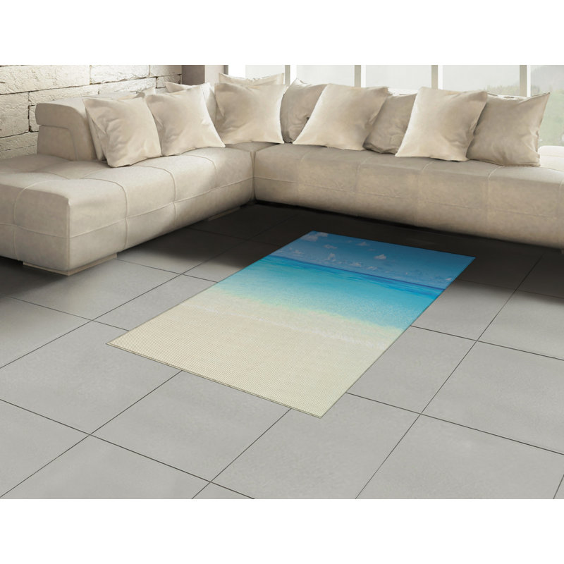 Tropical High Density Long Fiber Poly Threads Decorative Area Rug Carpet, Rectangle 4' x 5'8"