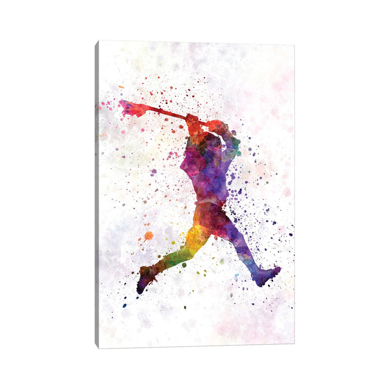 Lacrosse Man Player I by Paul Rommer - Wrapped Canvas Print, 20.32 cm H x 30.48 cm W
