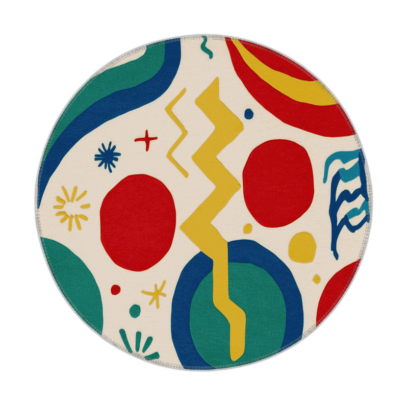 Perky Curl Indoor And Outdoor Area Rug, Round 5'
