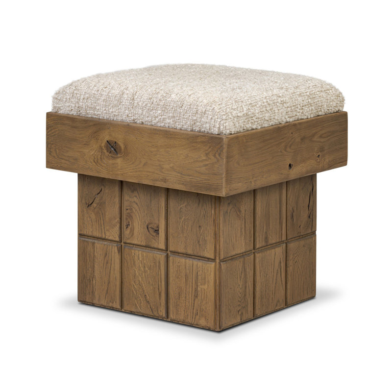 Kubi Upholstered Accent Stool, Ivan Stone