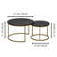 Ensemble de 2 tables basses gigognes 27,6 po, plateau de table rond en marbre et structure en métal robuste, tables d'appoint de table de bout pour le salon, la chambre et le balcon (noir)