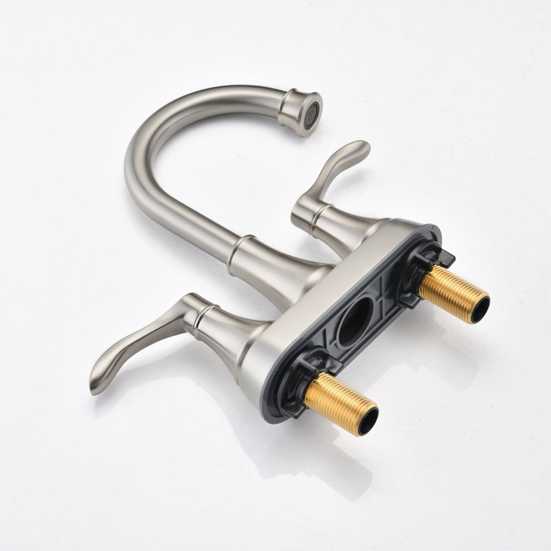 Robinet pour salle de bain avec ensemble de bonde, Nickel brossé